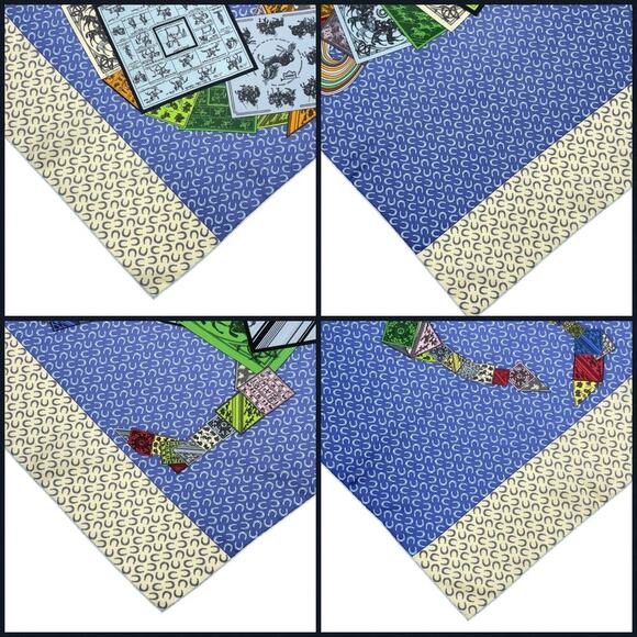 Hermès "A Cheval Sur Mon Carré" silk scarf designed Blue by Bali Barret W/Box - Picture 14 of 16